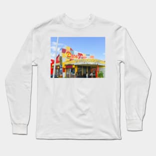 Classical retro American Diner Deluxe bright signage and colors. Looks great on a sticker and even better as a canvas print on your wall Long Sleeve T-Shirt